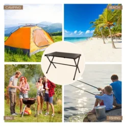 Tangkula Camping Table Roll-Up Aluminum Beach Table W/ Carry Bag For 4-6 Person Folding Table X-shaped Frame Lightweight Patio Table -Beauty house GUEST cd3a249d 348e 47b6 a599 27bff06f337d