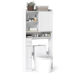 Tangkula Over The Toilet Cabinet Space-saving Bathroom Storage Organizer W/ Sliding Door -Beauty house GUEST cd44007a 4620 49dc 8db9 8fa860964dcf