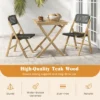 Tangkula 2PCS Folding Chairs W/ Woven Rope Seat & High Back Indonesia Teak Patio