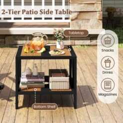 Tangkula Outdoor Side Table 2-Tier Coffee End Table W/ 1.57" Umbrella Hole Storage Shelf 15 Tangkula Outdoor Side Table 2-Tier Coffee End Table W/ 1.57" Umbrella Hole Storage Shelf -Beauty house GUEST cda32396 7bc7 4879 9b5b 4de44b601a81