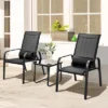 Tangkula 3PCS Patio Adjustable Back Stackable Chairs Side Table Set Bistro Set Classic Furniture Chair Set For Garden Black/Brown/Grey -Beauty house GUEST ce03699b a507 4d77 921a bf27020955a2