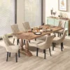 Tangkula Upholstered Dining Chairs Set Of 4 Tufted Wingback Chairs W/ Solid Wood Legs -Beauty house GUEST ce0efd33 c816 42fe 9f41 ee6fdbcf414e 1