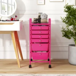 Tangkula 6 Drawer Scrapbook Paper Organizer Rolling Storage Cart For Office School Pink -Beauty house GUEST cf126907 b6ef 49df 8c92 72e170d215e8