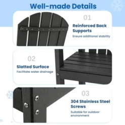 Tangkula 2PCS Outdoor HDPE Bar Stool Tall Adirondack Chair With Armrests And Footrest 30 Inches Counter Height Bar Stool -Beauty house GUEST cfb84373 346c 4386 bb2b 009c9f23e314