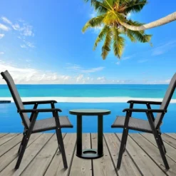 Tangkula 2PCS Folding Chairs Steel Frame Patio Garden Outdoor W/ Armrest & Footrest -Beauty house GUEST cfcd6ae7 58f7 4e30 aa37 c4d8d634415e