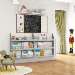 Tangkula 3-Tier Kids Bookshelf Toy Storage Bookcase Rack Wall W/ Anti-toppling Kits -Beauty house GUEST d09442d7 f9d4 4c60 a808 6f7ba0052c65