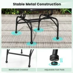 Tangkula Patio Rocking Chairs Set Of 2 W/ Metal Mesh Backrest & Seat Armrests Gentle -Beauty house GUEST d0d10dd3 ba0b 4141 8f92 18e56e4548c6