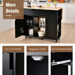 Tangkula Kitchen Island Cart Rolling Serving Trolley W/ Drop Leaf Spice Rack Shelves 21 Tangkula Kitchen Island Cart Rolling Serving Trolley W/ Drop Leaf Spice Rack Shelves -Beauty house GUEST d0f43f6e 7b13 4af3 9661 eedd1d877951