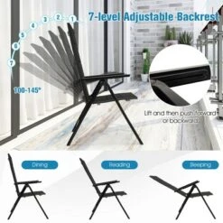 Tangkula Set Of 4 Patio Folding Chairs Lightweight Outdoor Dining Chairs W/ Padded Seat -Beauty house GUEST d15700a4 b382 4f75 be87 cc6675530ca5