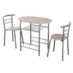 Tangkula 3 PCS Kitchen Dining Set Compact Bistro Pub 2 Chairs & Table -Beauty house GUEST d1961e94 2131 45ab ba6b 1064d604d9b7