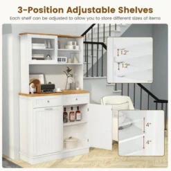 Tangkula Double Tilt Out Trash Cabinet W/ Hutch Kitchen Pantry Storage Cabinet White -Beauty house GUEST d2b7b334 2250 4bc8 9d2b 528762b8116d