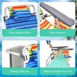 Tangkula 2 Pack Of Folding Beach Chair Portable Backpacking Chair With Cup Holder Headrest Storage Bag For Outdoor -Beauty house GUEST d2d563f0 8bd8 467a b320 c323e4431a67