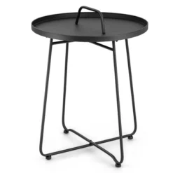 Tangkula Outdoor Metal Patio End Side Table Weather Resistant For Garden Balcony Yard -Beauty house GUEST d32a7563 6b0c 43b4 81c9 960bbae63998