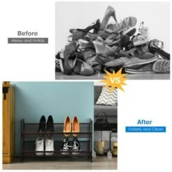 Tangkula Iron Shoe Shelf 2/3/4-Tier Space Saving Layered Shoes Shelving Shoes Storage Organizer -Beauty house GUEST d3530bcd 462a 42de b85b 3d9d47db8135