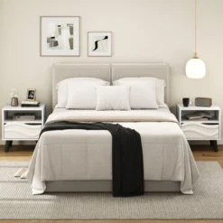 Tangkula Nightstand W/ Drawer 3D Wavy Pattern & Open Shelf Small Sofa Couch Side Table 19 Tangkula Nightstand W/ Drawer 3D Wavy Pattern & Open Shelf Small Sofa Couch Side Table -Beauty house GUEST d377b20e 54f8 4959 ba6b ac43f1f51240