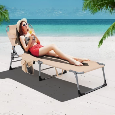 Tangkula 2PCS Beach Lounge Chair Reclining Chair With 5 Adjustable Positions Detachable Pillow &Hand Ropes Blue/Black/Gray/Turquoise/Beige/Pink 3 Tangkula 2PCS Beach Lounge Chair Reclining Chair With 5 Adjustable Positions Detachable Pillow &Hand Ropes Blue/Black/Gray/Turquoise/Beige/Pink