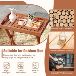 Tangkula Patio Solid Wood Tray Table W/ Removable Top Rectangular TV Tray Bistro Table -Beauty house GUEST d3e60bff 9558 49f8 9189 51817efd13c4 1