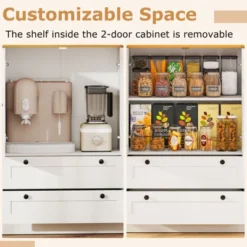 Tangkula Sideboard Buffet Cabinet Kitchen Pantry Hutch Storage Cabinet Farmhouse Credenza -Beauty house GUEST d424613b f467 4384 bb4f 131d791be9cf