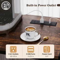 Tangkula 67" Bakers Rack W/ Power Outlet Coffee Bar Cabinet W/ S-Shaped Hooks -Beauty house GUEST d5e1e820 dfe5 40f0 8e9f 465ecadfd4c4