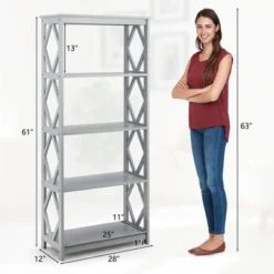 Tangkula 5-Tier Open Bookshelf Bookcase Standing Casual Home Storage Display Rack -Beauty house GUEST d645096e 2f65 4600 95cb 0fa5c1fc5f47