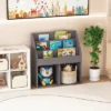 Tangkula Kids Wooden Bookshelf Bookcase Children Toy Storage Cabinet Organizer