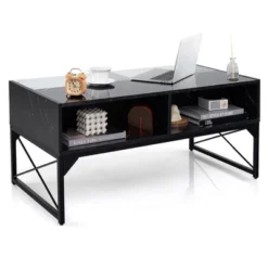 Tangkula High-gloss LED Coffee Table W/ Faux Marble & Tempered Glass Top 4 Storage Cubes 21 Tangkula High-gloss LED Coffee Table W/ Faux Marble & Tempered Glass Top 4 Storage Cubes -Beauty house GUEST d797f7ae 8138 4595 b1dc 0d7a3384249d