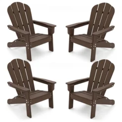 Tangkula 4PCS Kid's Adirondack Chair All-Weather HDPE Toddler Lawn Chair W/ Ergonomic Design -Beauty house GUEST d7c02b3f 2adc 4da0 9fa5 bee7c2515ab9