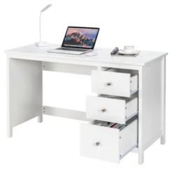 Tangkula Computer Desk Writing Table W/3 Drawers Workstation For Home Office White/Black -Beauty house GUEST d7c7a902 eadb 4a8d 9e2c 296a94cf6956
