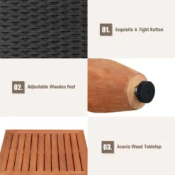 Tangkula 3-Piece Wicker Patio Furniture Set Outdoor Conversation Set W/ Cushions & Coffee Table -Beauty house GUEST d860c792 725e 4cb8 92d7 28000243bff2