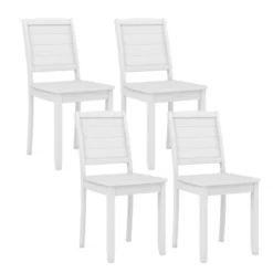 Tangkula 4 PCS Armless Wood Dining Chair W/ Rubber Wood Legs Curved Backrest Kitchen -Beauty house GUEST d8d785fa cbf0 4881 8427 280a488a7442