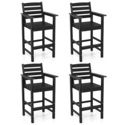 Tangkula Patio Bar Stools Set Of 4 Tall Adirondack Chair W/ Backrest Armrests & Footrests -Beauty house GUEST da2b8b9e d0eb 4415 beb7 fe53358c2dd8