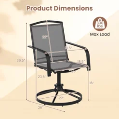 Tangkula Patio Swivel Chairs Set Of 2 W/ High Back & Round Metal Base For Backyard -Beauty house GUEST db1cdd2f 5246 425c 92f0 9959bf8ae7e9 1