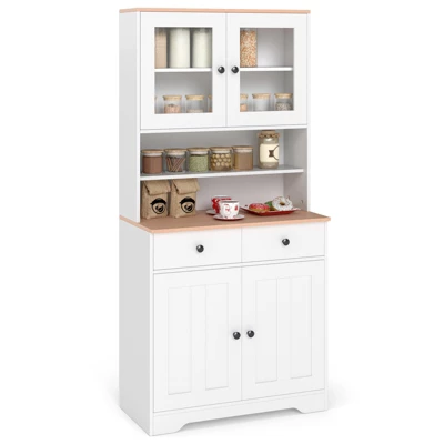 Tangkula Pantry Cabinet 67" Tall Kitchen Floor Cabinet W/ 2 Removable Shelves 2 Drawers 12 Tangkula Pantry Cabinet 67" Tall Kitchen Floor Cabinet W/ 2 Removable Shelves 2 Drawers - Image 10