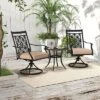 Tangkula Patio Metal Swivel Chairs Set Of 4 Fabric Bistro Chairs W/ Curved Armrests -Beauty house GUEST dd03f51a a54c 4b1e 9f2c b08b3e47bec3