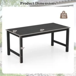 Tangkula HDPE Outdoor Dining Table For 6 Person 67" Patio Table W/ Wood-Like Tabletop -Beauty house GUEST dd5b0667 730b 4242 9d67 3b59f56415f6
