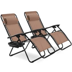 Tangkula 2PC Zero Gravity Chair Adjustable Recliners Textiliene -Beauty house GUEST dd9084f5 3cfe 4e66 b737 d1fb649f1a85