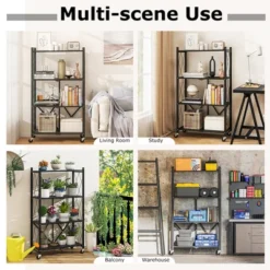 Tangkula 2PCS 4-tier Foldable Storage Shelving Unit W/4 Universal Wheels For Kitchen -Beauty house GUEST ddaf532c 6181 4df2 9ae4 132c796a4306
