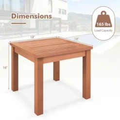 Tangkula Outdoor Adirondack Side Table 18" Square End Table W/ Slatted Tabletop -Beauty house GUEST ddaf65ef e926 4b3a 88f9 3f6010b9e6cc