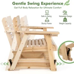 Tangkula 1PC/2PCS Outdoor Fir Wood Rocking Chair Outdoor Glider Chair With Rotatable Hidden Cup Holder And Curved Seat -Beauty house GUEST ddd0964f 16a4 4f2e a662 bb6f65cb2032