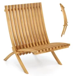 Tangkula Folding Patio Chair Teak Wood Outdoor Lounge Chair W/ Slatted Seat & Backrest -Beauty house GUEST de0aa24d 1d6b 430c a69f 45d113814e87