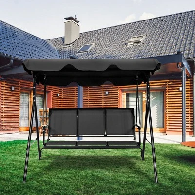 Tangkula Outdoor Porch Swing Canopy Patio Swing Chair 3 Person Canopy Hammock 11 Tangkula Outdoor Porch Swing Canopy Patio Swing Chair 3 Person Canopy Hammock - Image 9