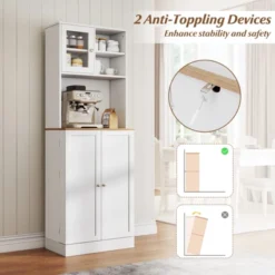 Tangkula Kitchen Pantry Cabinet W/Microwave Shelf 8 Door Shelves & 5 Adjustable Shelves 15 Tangkula Kitchen Pantry Cabinet W/Microwave Shelf 8 Door Shelves & 5 Adjustable Shelves -Beauty house GUEST df9e2618 ab8a 4a3a a063 d964e2771c28