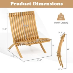 Tangkula Folding Patio Chair Teak Wood Outdoor Lounge Chair W/ Slatted Seat & Backrest -Beauty house GUEST e017634b 8f34 4857 8587 b86e11c6f092