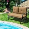 Tangkula 2-Person Outdoor Patio Glider Bench Swing Seat Bench W/ Seat & Back Cushions -Beauty house GUEST e031ba21 8146 444e 8768 2aa02bb3e508