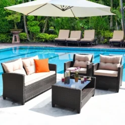 Tangkula 8pcs Outdoor Rattan Sectional Sofa Set W/Cushion Armrest Patio -Beauty house GUEST e0f89e38 4d68 4485 b886 3d8ed0d9a0e3