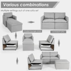 Tangkula Convertible L-shaped Sectional Sofa Couch Chaise W/ Ottoman Cushions -Beauty house GUEST e11a5b47 0fcb 4b65 90af cd79f165889f