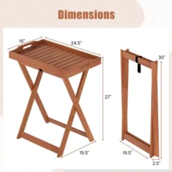 Tangkula Solid Wood Tray Table Set Of 2 W/Removable Top Rectangular TV Tray Bistro Table -Beauty house GUEST e1521cc5 3abc 41f4 8abc 1aa54d700fc8