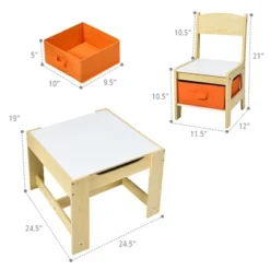 Tangkula Children Kids Table Chairs Set With Storage Boxes Blackboard Whiteboard Drawing -Beauty house GUEST e1b82093 5088 489f 8457 13a6c0a05467