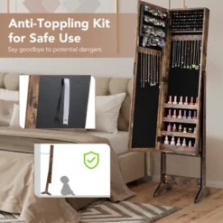 Tangkula Jewelry Mirrored Cabinet Armoire Organizer Storage Box W/ Stand Christmas Gift -Beauty house GUEST e1fb1dca e38b 4de5 9f39 ab0c3610762b