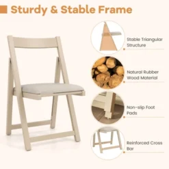 Tangkula Upholstered Dining Chair Set Of 4 W/ Curved Backrest Rubber Wood Frame -Beauty house GUEST e21db59a cc4b 4271 bef1 832d95a4e1a0